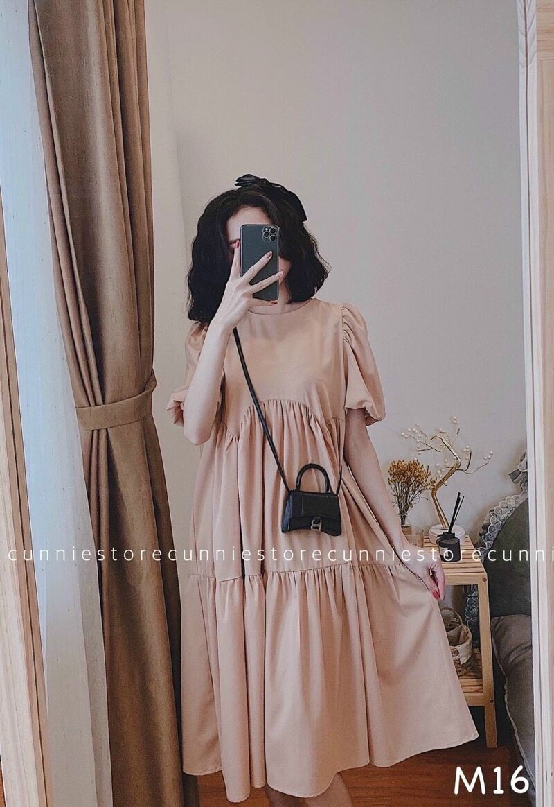 [Mã FAMARAL1 giảm 10K đơn 50K] váy xoè dáng dài tiểu thư cổ tròn nhiều màu nên dáng siêu xinh | BigBuy360 - bigbuy360.vn