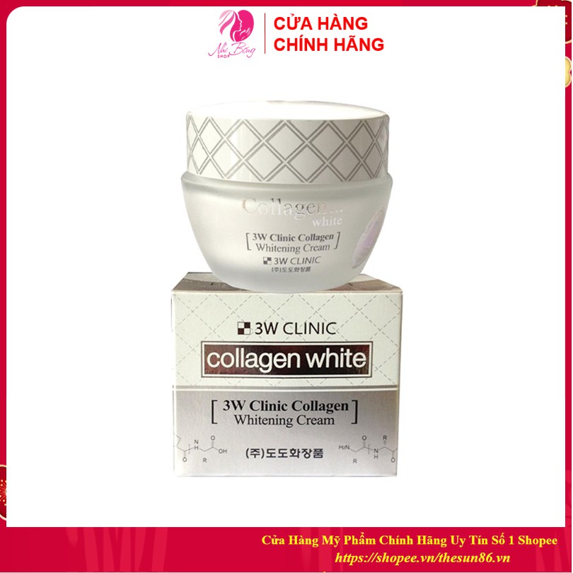 Kem trắng da - Kem dưỡng trắng da dưỡng ẩm chống lão hóa chiết xuất Collagen 3W Clinic 50ml | BigBuy360 - bigbuy360.vn