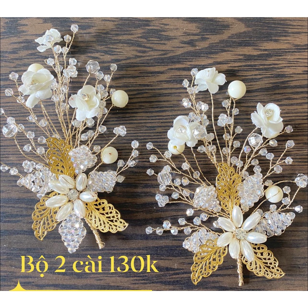Bộ 2 cài cô dâu hoa ngọc phale siêu xinh giá chỉ 130k