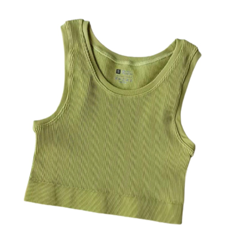 Youyo Áo Croptop Dệt Kim Sát Nách Màu Trơn Đơn Giản Cho Nữ Tập Yoga / Gym / Thể Thao Ngoài Trời
