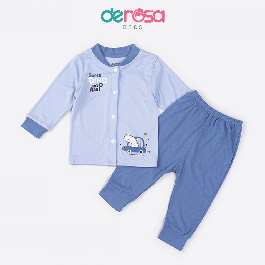 Bộ quần áo dài tay sơ sinh cho bé trai và bé gái DEROSA KIDS từ 0 đến 3 tháng AWBBD1011B