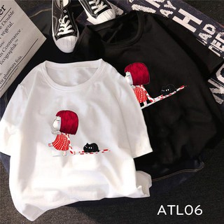 Freeship 99k atl06 áo thun teen tay lỡ unisex hình bé mộng du