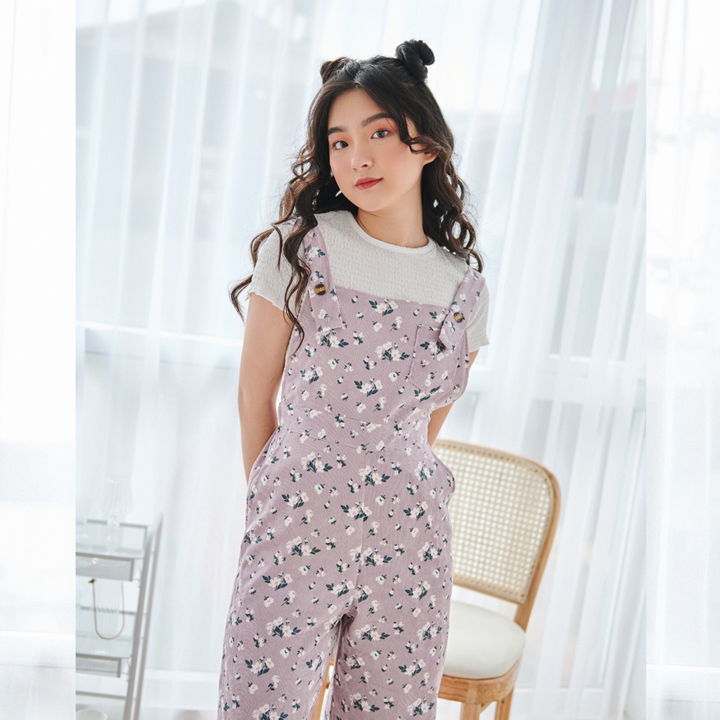 BLEUBIRD Quần yếm nhung hoa FLORAL DUNGAREE | BigBuy360 - bigbuy360.vn
