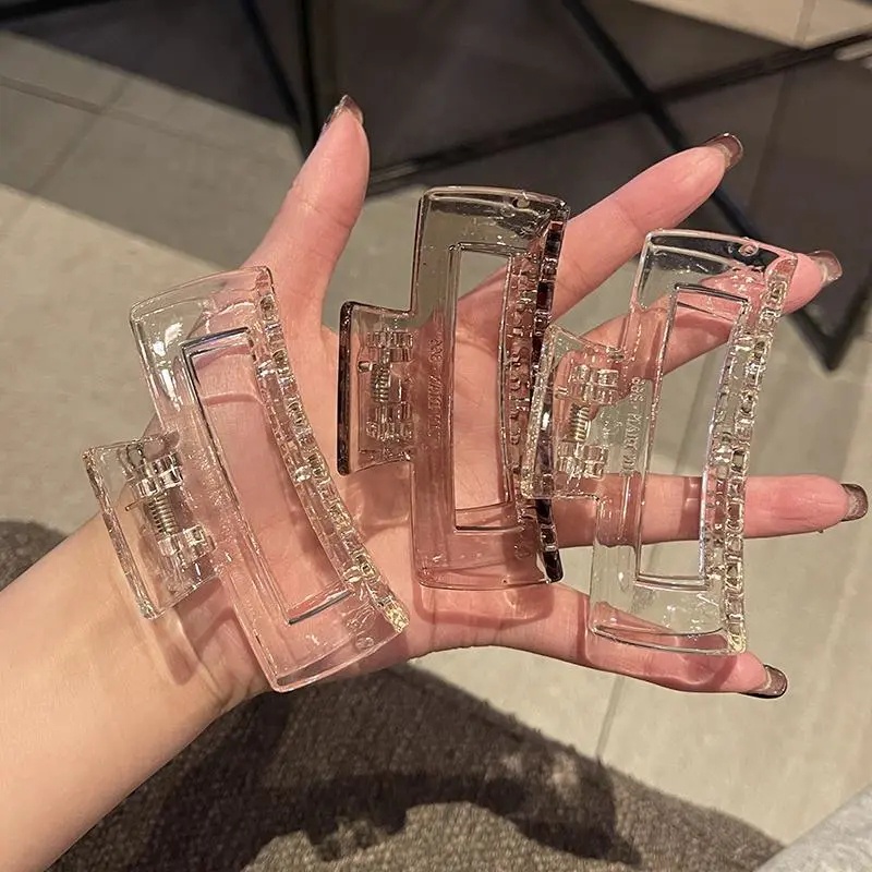 Kẹp Tóc Càng Cua Bằng Acrylic Trong Suốt Đơn Giản Thanh Lịch Dành Cho Nữ