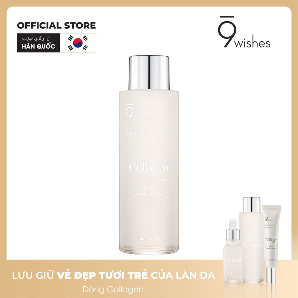 Tinh chất giảm nếp nhăn 9 Wishes Collagen Ampule Essence 150ml