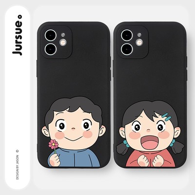 Ốp lưng JURSUE hoạt hình cặp đôi dễ thương đẹp cho iPhone 17 16 15 14 13 12 11 Pro Max SE 2020 X XR XS ip 8 7 Plus kute Y168