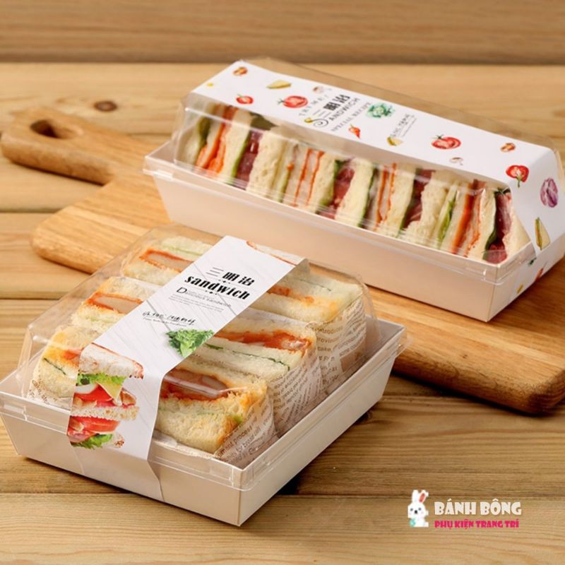 Hộp Giấy Đựng Bánh Nắp Trong Nhựa PET E1985 1413 và Các Mẫu Hộp 2 Ngăn Bánh và Hoa Hộp Mica Dây Xách Cao Cấp