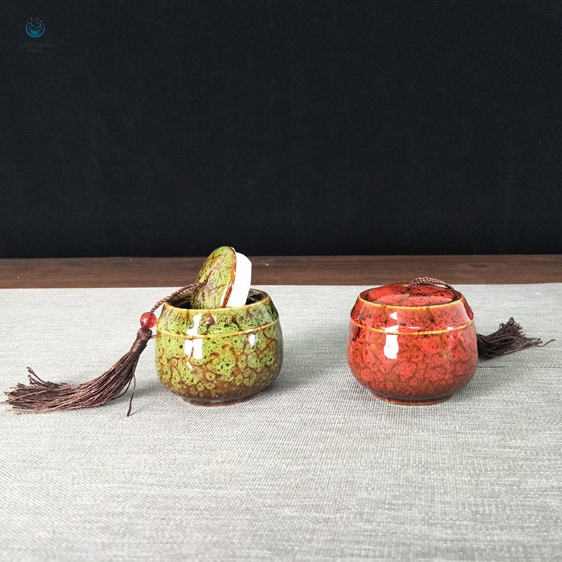 Bình Trà / Cà Phê / Kẹo / Trà Bằng Sứ Phong Cách Trung Hoa Độc Đáo Tiện Dụng Cho Gia Đình / Du Lịch