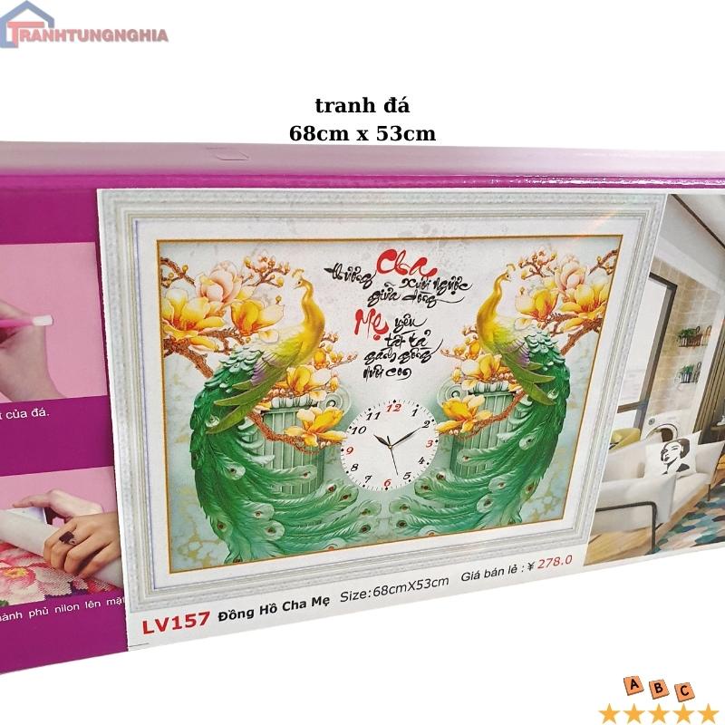 Tranh đính đá, tranh thêu chữ thập cha mẹ