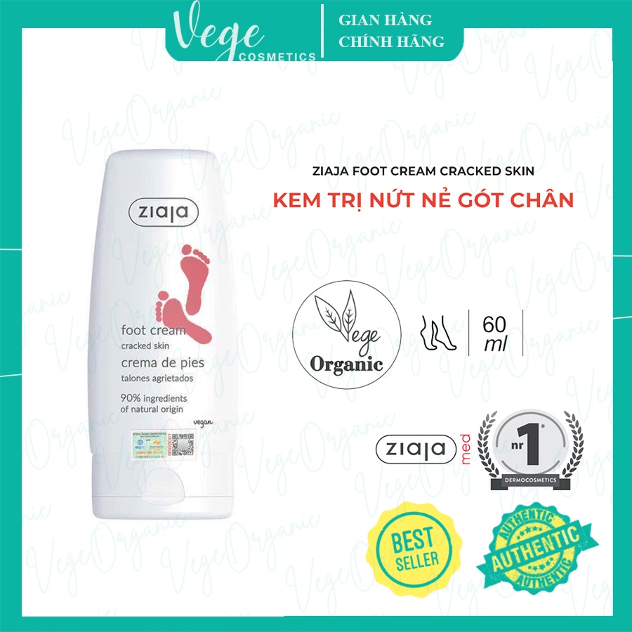 Kem nẻ gót chân, nứt gót chân ZIAJA Foot Cream Cracked Skin 60ml  dưỡng da chân làm mềm, dưỡng ẩm