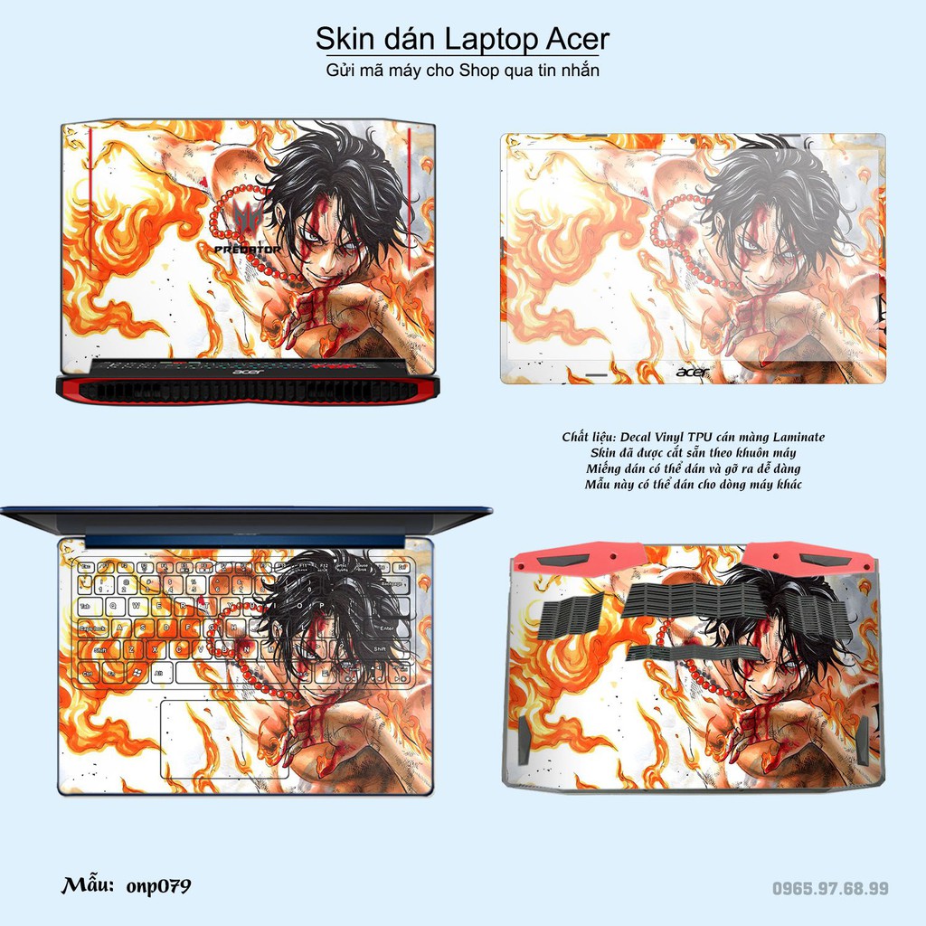 Skin dán Laptop Acer in hình One Piece _nhiều mẫu 6 (inbox mã máy cho Shop)