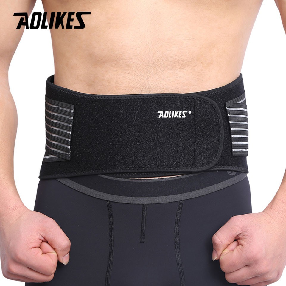 Đai lưng tập gym AOLIKES A-7998 có thanh thép đàn hồi hỗ trợ nâng đỡ bảo vệ cột sống sport waist support