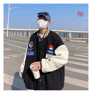 Áo bomber phối tay trắng cậu bé Ht