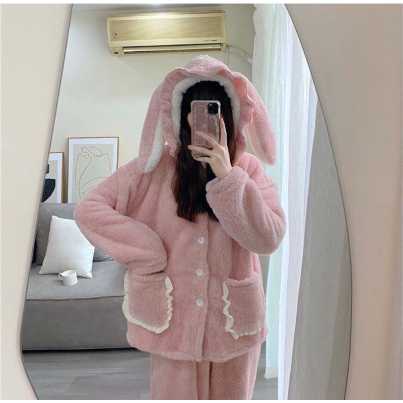 Bộ Ngủ Bông Tai Thỏ Siêu Cute | BigBuy360 - bigbuy360.vn