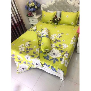 [RẺ VÔ ĐỊCH] Bộ Chăn Ga Gối Poly Chần Bông (Tặng kèm vỏ gối ôm)