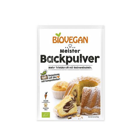 Bột nở baking powder nguyên liệu làm bánh bao bông lan hữu cơ cho bé chính hãng Bio Vegan 17g 85411