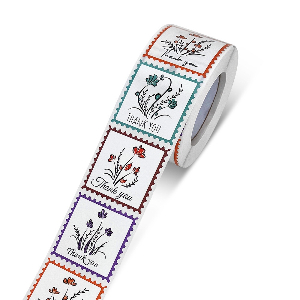 Cuộn 500 nhãn dãn, sticker " thank you" cảm ơn dùng cho kiện hàng cực chất