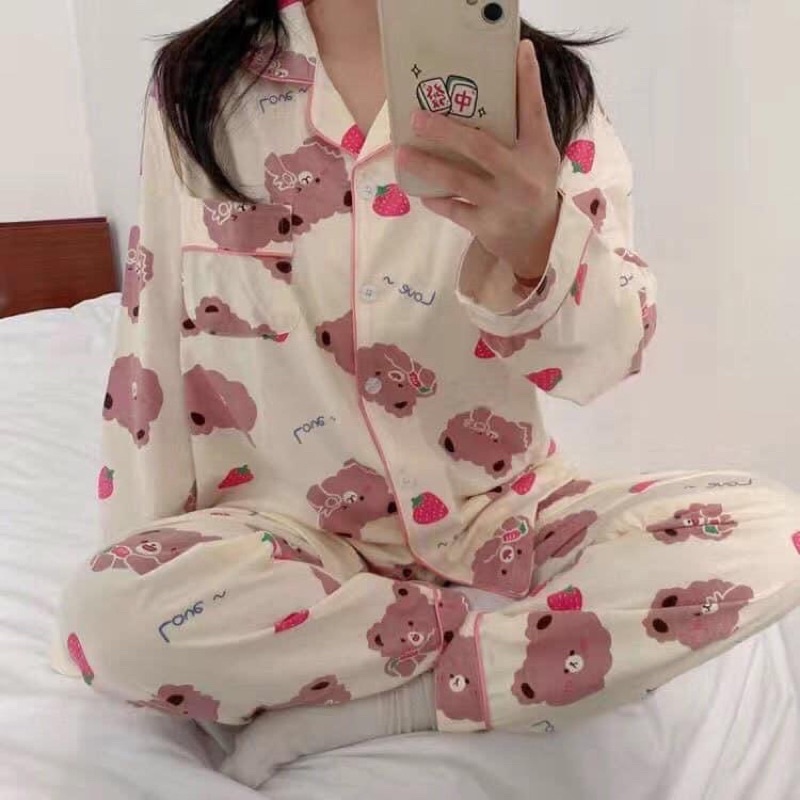 Đồ Bộ Pijama - Pizama dài tay - Bộ kate  dài tay mềm mịn thoáng mát  [FREE SHIP] hot hot hot | BigBuy360 - bigbuy360.vn