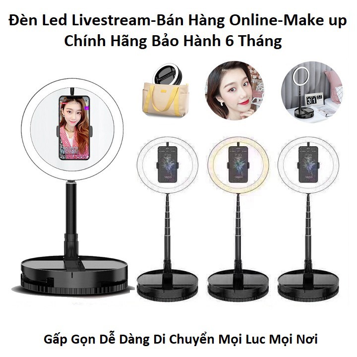 Đèn Livestream Size 26cm, Giá Đỡ Điện Thoại Live Stream, Bán Hàng Online, Make Up, Chụp Ảnh Studio, Gấp Gọn Thu Nhỏ