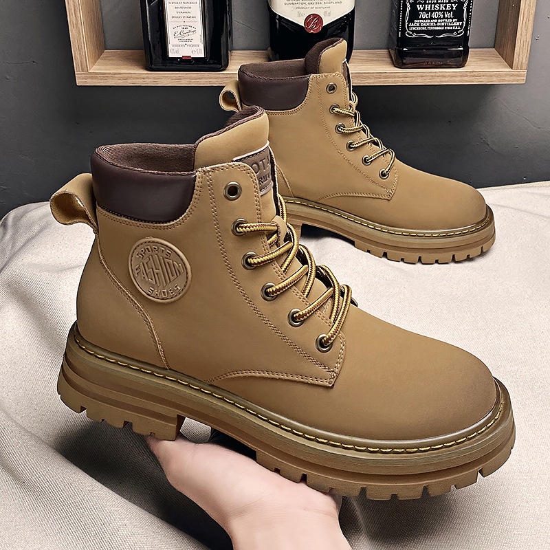 Giày cao cổ nam da lộn Fashion sport phong cách biker cực chât thời trang ulzzang Hàn Quốc TH-99