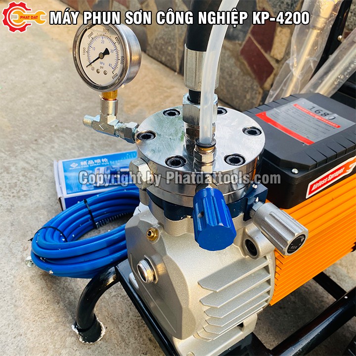 Máy Phun Sơn Công Nghiệp KP-4200-Công Suất Lớn 4200W-Đầy Đủ Phụ Kiện-Dây Áp Lực 20m-Bảo Hành 6 Tháng