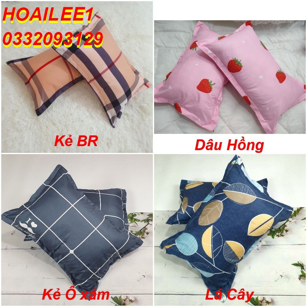 [SALE HOT] Combo 2 vỏ gối nằm cotton poly mềm mịn, 45x65cm,free ship