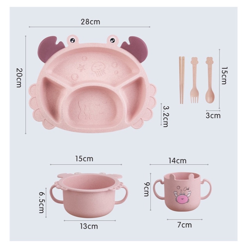 Khay ăn dặm lúa mạch hình gấu dễ thương an toàn cho Bé