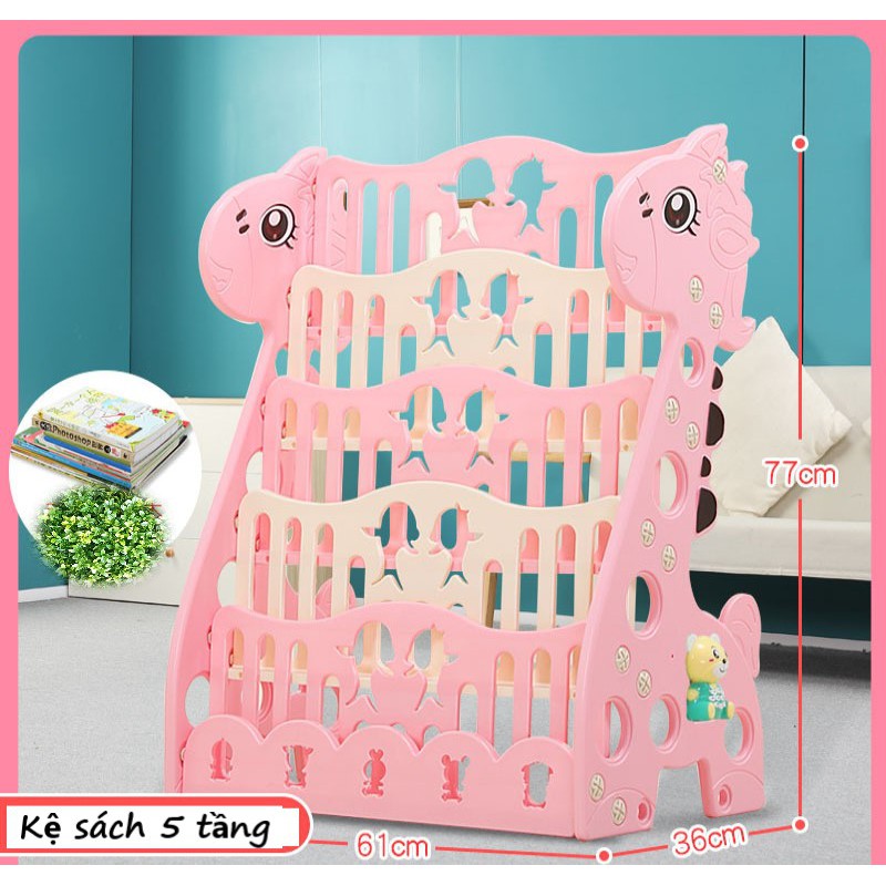 Kệ sách trẻ em 5 tầng, giá sách cho bé để sàn tiện dụng cho bé mẫu hình con hươu | BigBuy360 - bigbuy360.vn