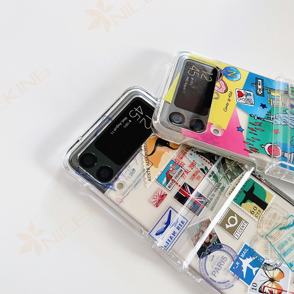Ốp Điện Thoại PC Cứng Chống Sốc 3 Trong 1 Họa Tiết Hoạt Hình Dễ Thương Cho Samsung Galaxy Z Flip 4 3 5G Flip4 Flip3