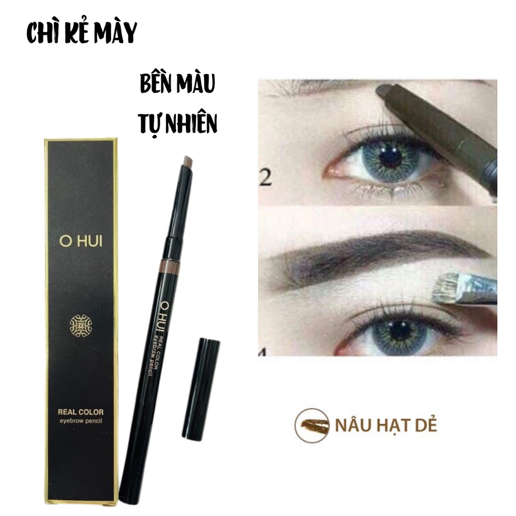 (Date 2023) Chì Kẻ Chân Mày OHUI Real Color Eyebrow Pencil 5g màu 02