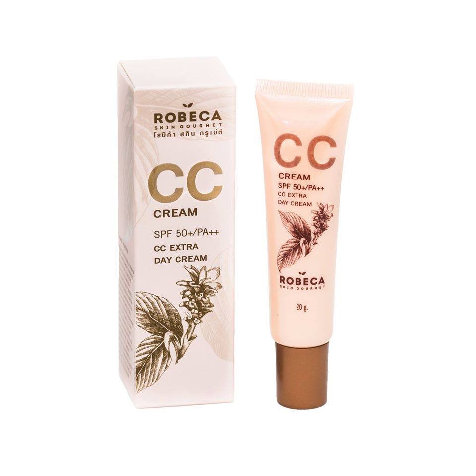 Kem nền CC siêu dưỡng ẩm, chống nắng SPF50+/PA++ chiết suất tinh chất dầu quả bơ Robeca CC Extra Day Cream 20g