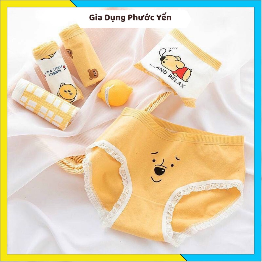 Quần lót nữ cotton co giãn 4 chiều hình gấu cute 616