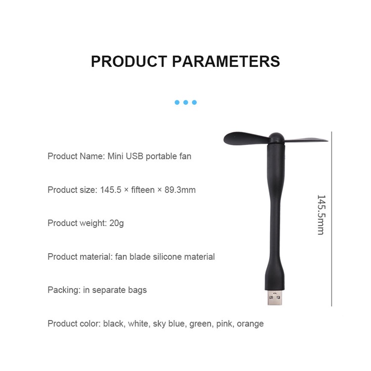 Quạt mini JIASHI cổng cắm USB tiện lợi