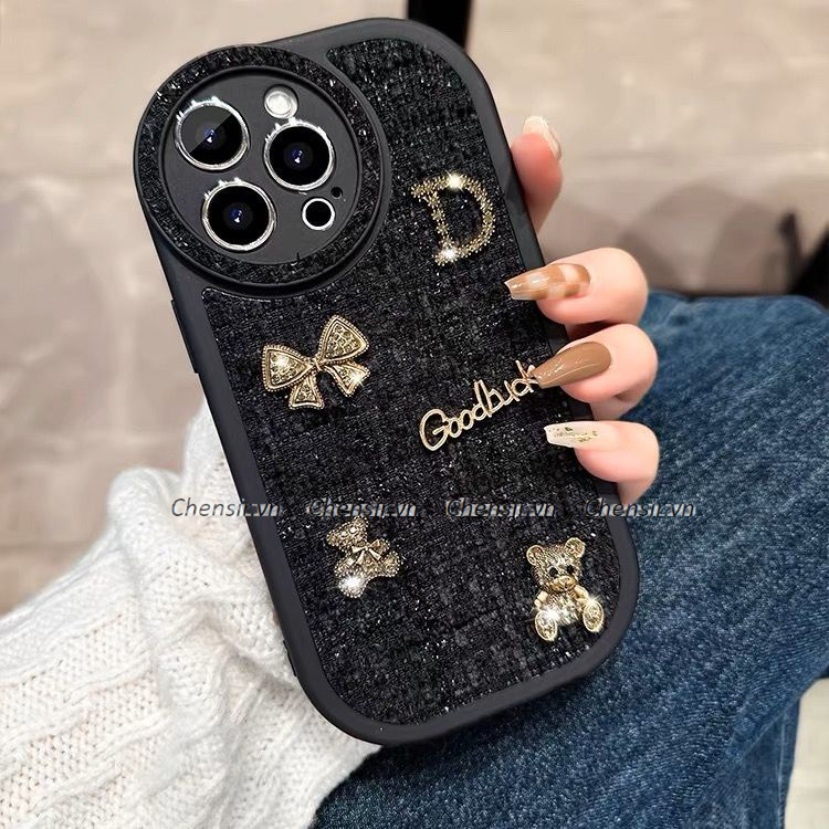 Ốp Điện Thoại Chống Rơi Họa Tiết Gấu Monogram Cho IPhone 7 8 Plus X XS 11 12 13 14 Pro Max Plus