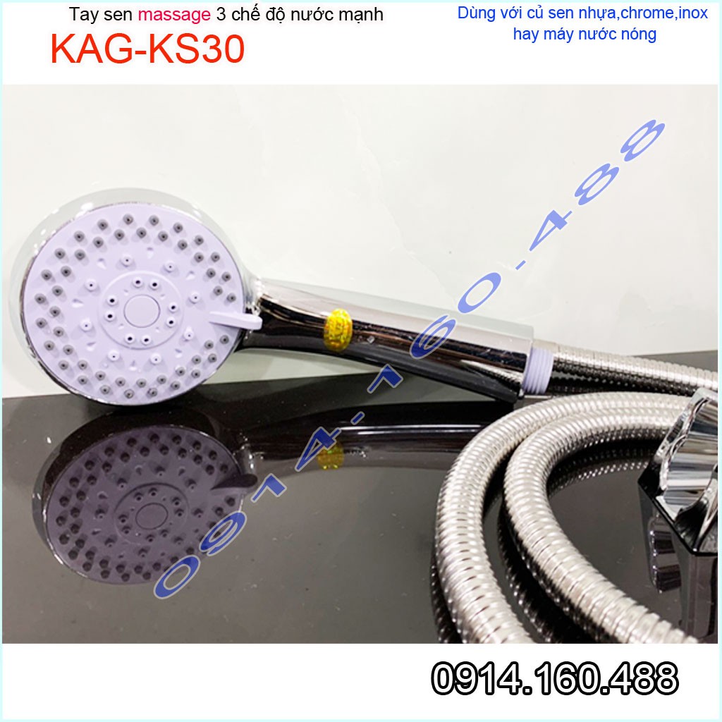 Vòi sen tắm cao cấp KAG-KS30 trọn bộ có dây, Best Sales shower head vòi hoa sen tia nước mạnh sử dụng tốt