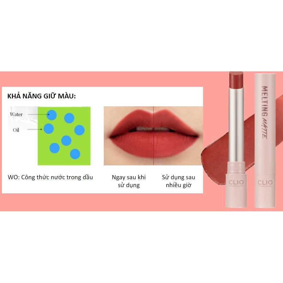 (có Bill) Son lì Clio Melting Matte Lip | BigBuy360 - bigbuy360.vn
