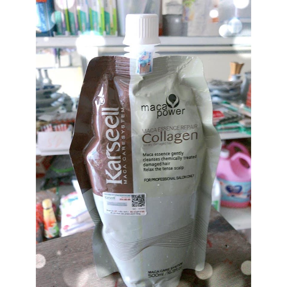 2 túi ủ tóc Collagen 500ml Siêu Mượt Phục Hồi Tóc Hư Tổn, Cấp Ẩm, Dưỡng Tóc Mềm Mượt