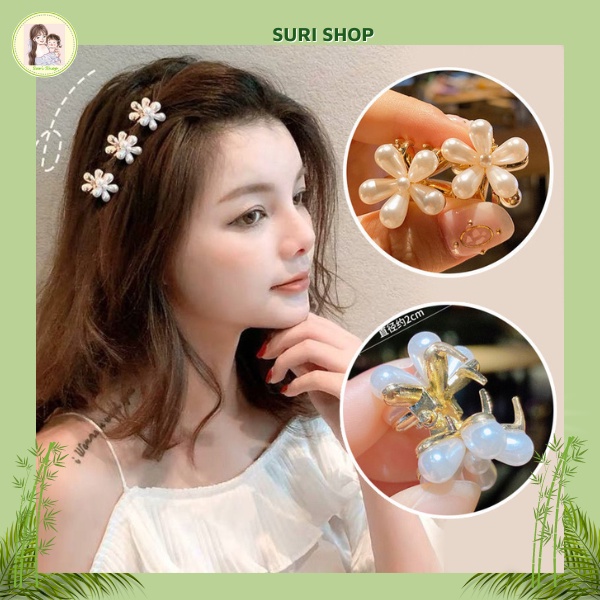 Kẹp Càng Cua Hoa Ngọc Nhỏ Kim Loại Xinh Xắn Phong Cách Hàn Quốc Cho Nữ, kẹp tóc hoa ngọc đẹp, kẹp tóc hoa ngọc
