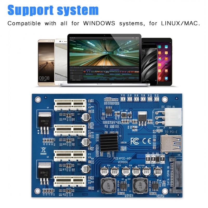 Mạch chuyển PCI-E 1X sang PCI-E 4X chuyên dụng cho Windows