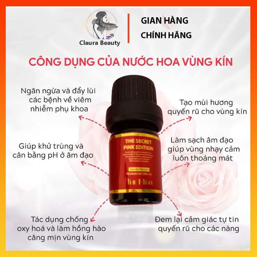[CHE TÊN] Nước Hoa Vùng Kín THE SECRET PINK EDITION 5ML, Nước Hoa Vùng Kín Thơm Lâu, Bí Mật Phòng The CLAURA BEAUTY