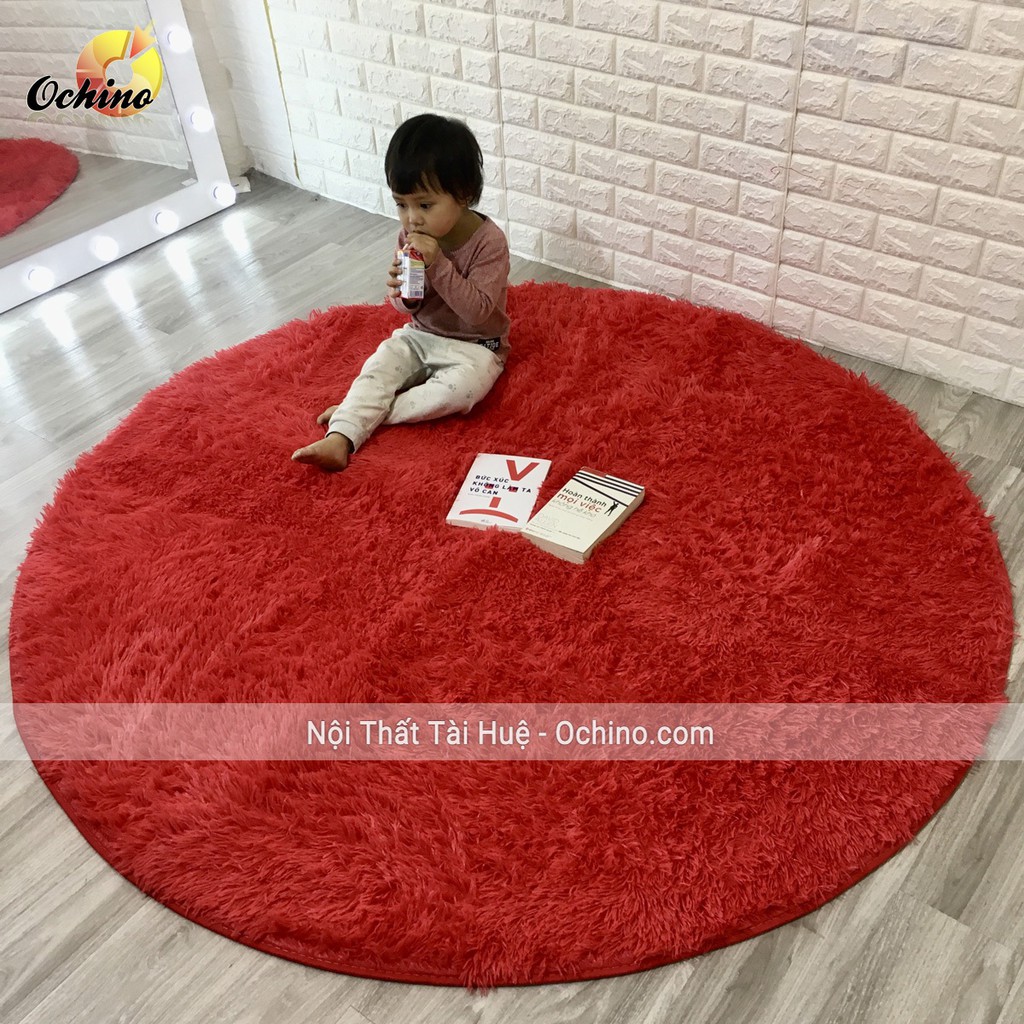 Thảm Lông tròn Trải sàn, chụp hình và Để Quán Spa size 1m6