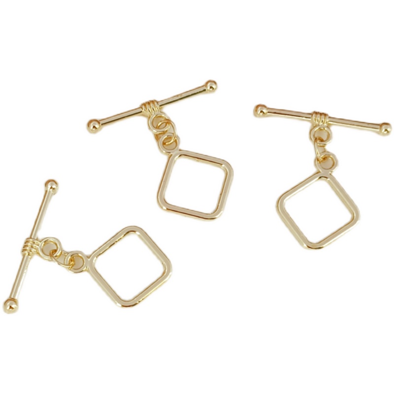 Đầu Khóa Đồng 14K Hình Trái Tim/Tròn/Tròn/Trái Tim Dùng Làm Trang Sức DIY
