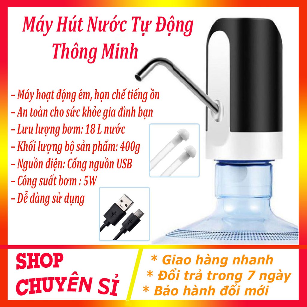 Vòi bơm hút bình nước bình rượu điện tự động có sạc USB, Máy bơm hút nước, hút rượu mini tự động từ bình