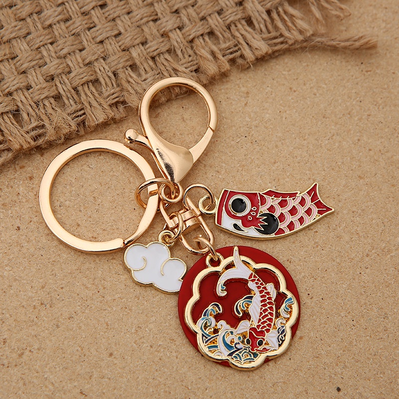 Móc Khóa Xe Hơi Hình Chú Thỏ Dễ Thương Phong Cách Trung Hoa