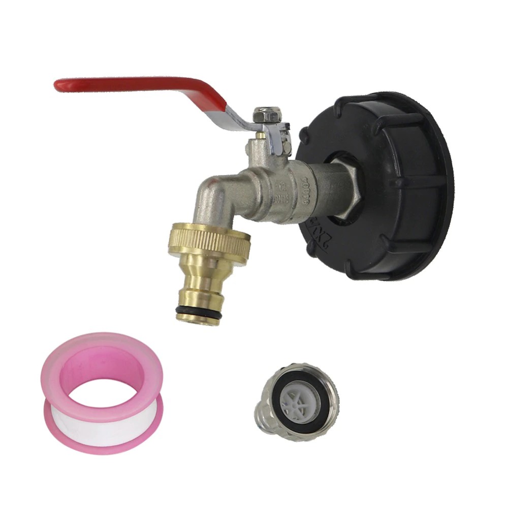 Bộ vòi nước bằng nhựa / sắt 1/2" kèm van dẫn nước và băng keo S60X6 IBC