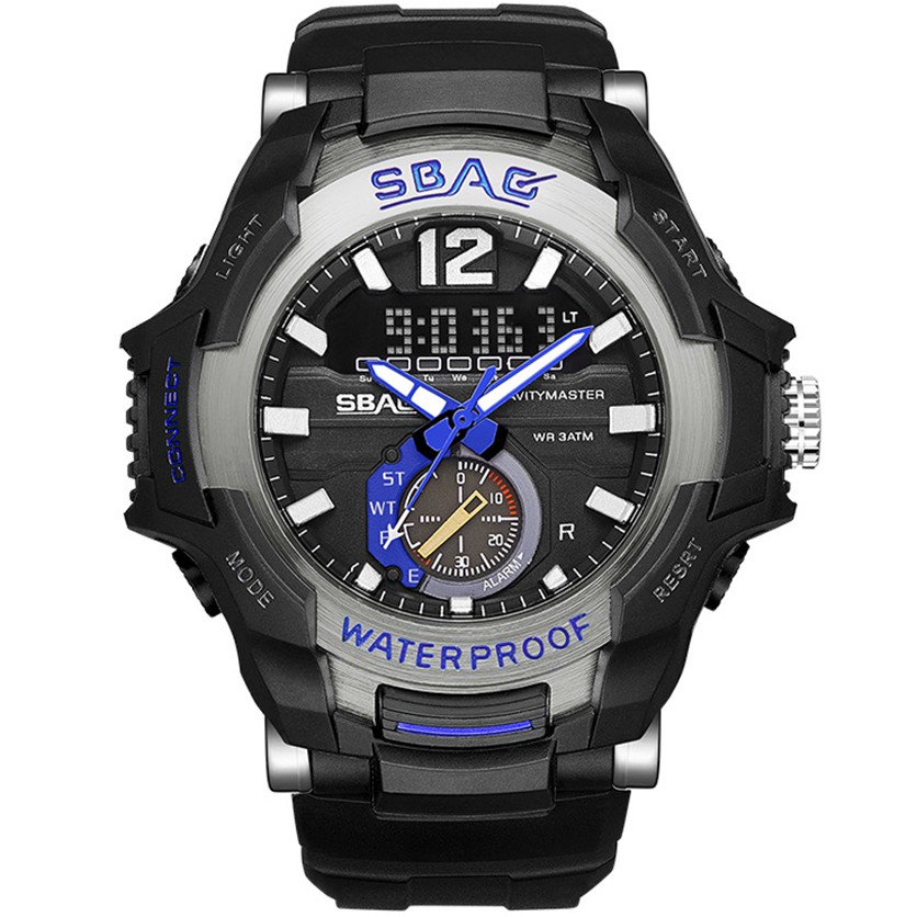 Đồng Hồ Nam SBAO S8035 Sports  Kim và Điện Tử Mạnh Mẽ Dây Silicone Bền Chắc Đầy đủ các chức năng | BigBuy360 - bigbuy360.vn
