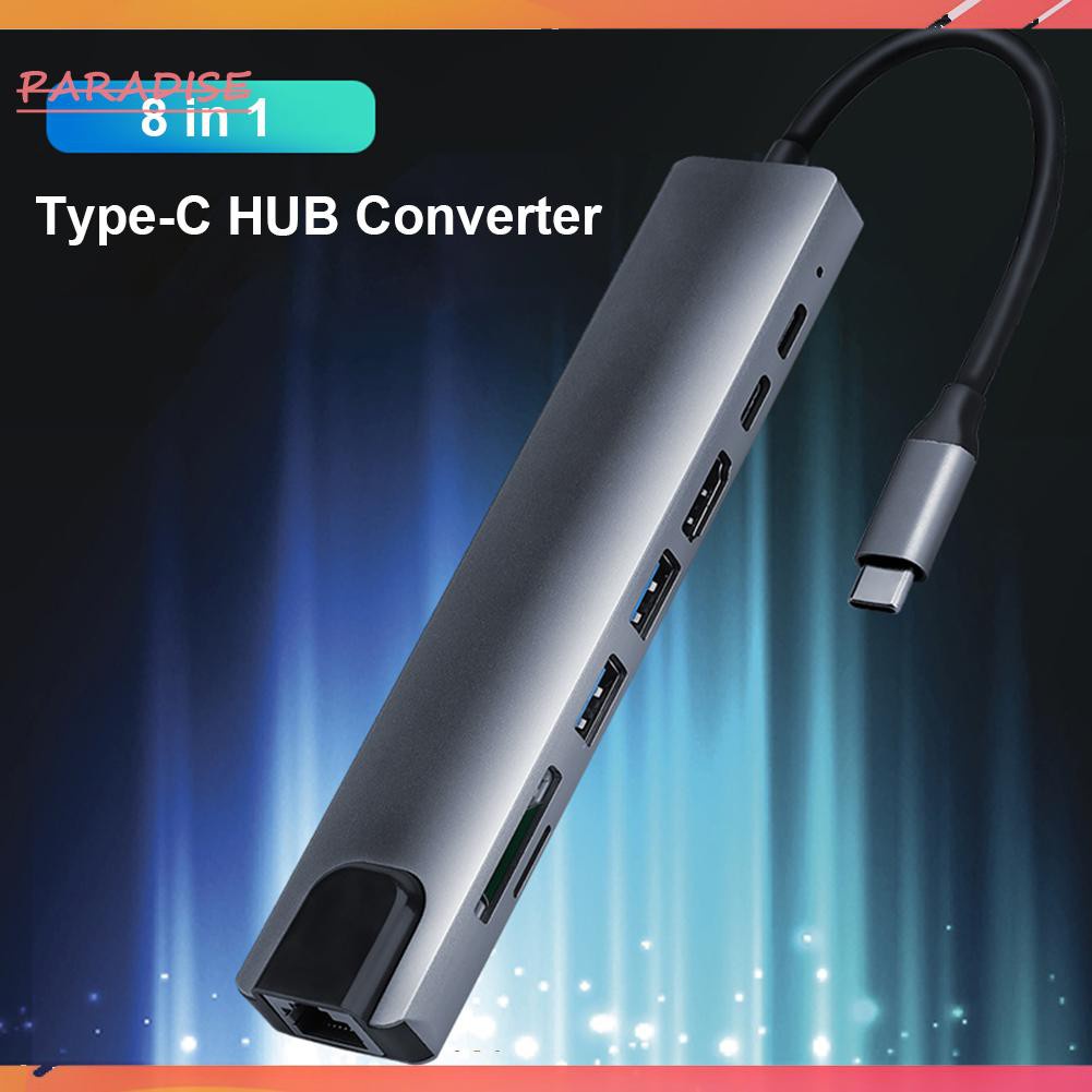 Bộ Chuyển Đổi Type-C 8 Trong 1 4k Hdmi-Compatible 2 Usb3.0 Usb C Pd Sd / Tf Rj45 | BigBuy360 - bigbuy360.vn