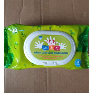 Khăn ướt lau tay có cồn ABC 80 miếng/bao