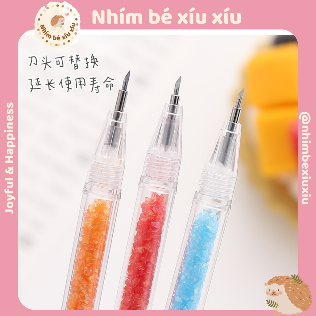 Dao cắt washi tape/dao gọt trổ mô hình dạng bút thân nhựa nhiều màu VT160