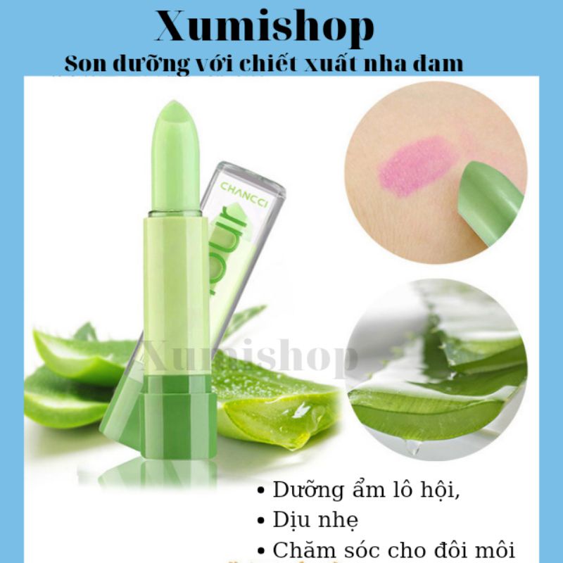 Son Dưỡng Môi Có Màu Aloe Lip Dưỡng Ẩm Tự Nhiên Đổi Màu Theo Nhiệt Độ Cơ Thể Dùng Được Cho Cả Mẹ Bầu Và Xumishop